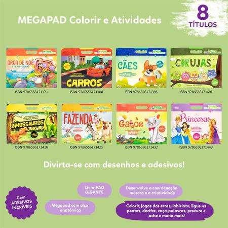 Livro Megapad - Colorir & Atividades com Adesivos: Princesas