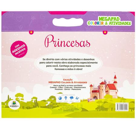 Livro Megapad - Colorir & Atividades com Adesivos: Princesas
