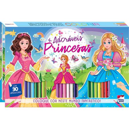 Imagem de Livro - Meu Incrível LIVRO-KIT Brilhante para Colorir: Adoráveis Princesas