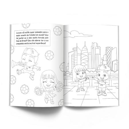 O livro de colorir Luccas e Gi viajando pelo mundo - Pixel Consignado  entrega delivery rápido