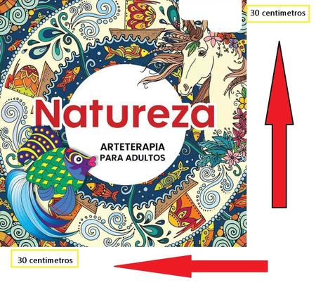 Imagem de Livro Para Colorir - Natureza Arteterapia Adultos  Tamanho 30x30cm Folhas Brancas