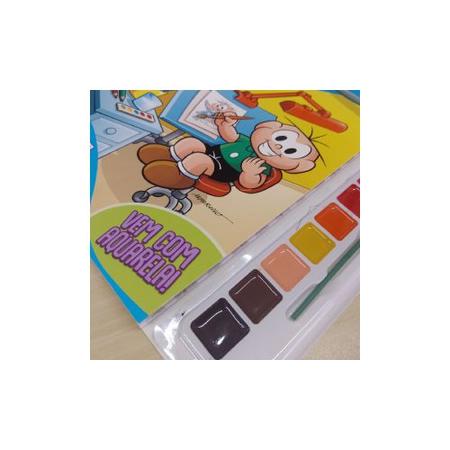 Kit livro para colorir da Turma da Mônica com Giz de cera