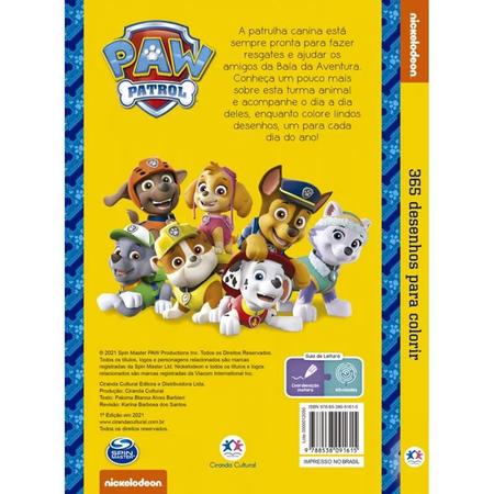 Livro Infantil P/ Colorir 101 Desenhos Patrulha Canina Magic Kids