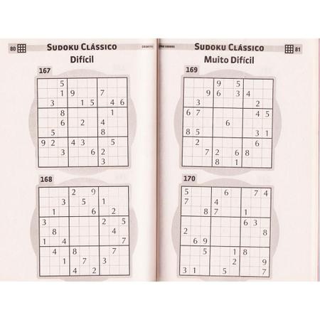 Sudoku - Nivel Fácil Médio Dificil - Livro 197 - Livrarias Curitiba