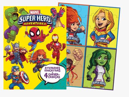 Imagem de Livro super hero para colorir com atividades educativas 48 pgs e 4 quebra-cabeças