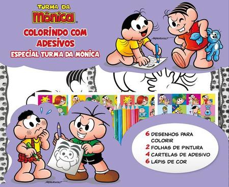 Imagem de Livro - Turma da Mônica Colorindo com Adesivos Especia