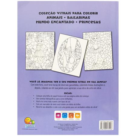 VITRAIS PARA COLORIR TODOLIVRO BAILARINAS FOLHAS TRANSPARENTES