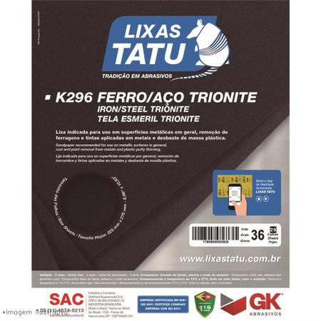Imagem de Lixa Ferro Tatu  36  K29600360050 - Kit C/50