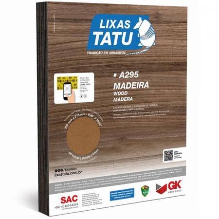 Imagem de Lixa Madeira Tatu 60 - Kit C/50 Peca