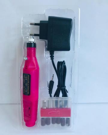 Imagem de Lixadeira Motor Caneta Unha Lixa Elétrica Profissional Bloco Motor Bivolt rosa