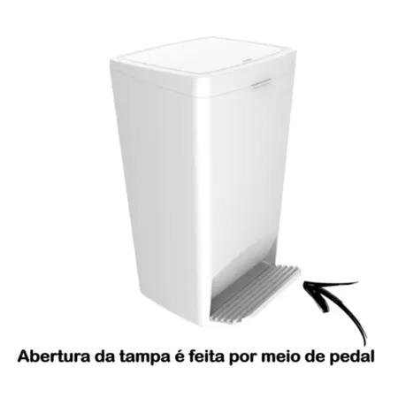 Imagem de Lixeira 25 Litros Com Pedal Cesto Lixo Grande Cozinha/Área Externa - Branco