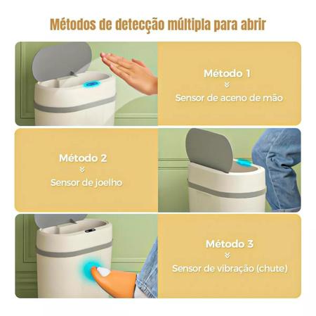 Imagem de Lixeira Automática Anti Odor Sensor Inteligente Banheiro