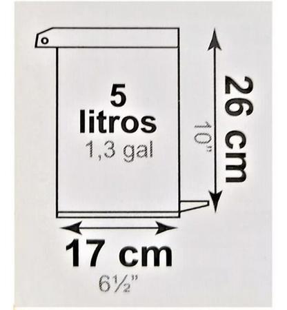 Imagem de Lixeira Banheiro Pedal 5 Litros Plástico Cesto Escritório Preto