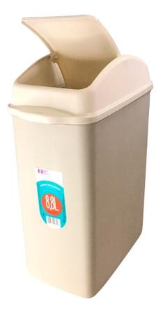 Imagem de Lixeira Basculante Para Banheiro Embutir Cesto Lixo 8,8L