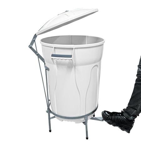 Imagem de Lixeira Branca com Pedal de Aço 30 L + Saco de Lixo 100 Unid