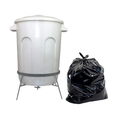 Imagem de Lixeira Branca com Pedal de Aço 30 L + Saco de Lixo 100 Unid