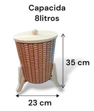 Imagem de Lixeira Cesto De Lixo Banheiro Cozinha Pia 8 Litros