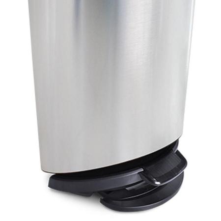 Imagem de Lixeira Cesto Lixo Plástica Tampa Pedal 10L Metalizada Inox