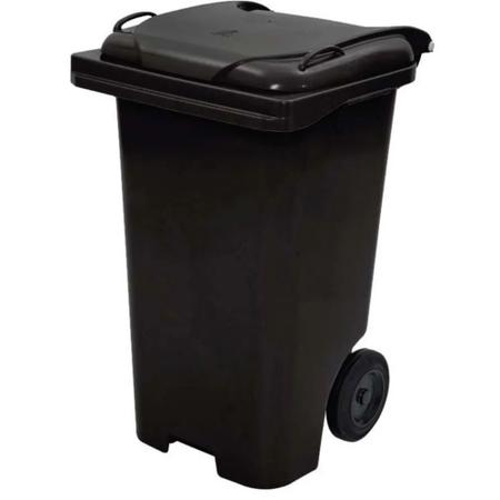 Imagem de Lixeira Coletor de Lixo PP 120 L com Tampa e Rodas Preto