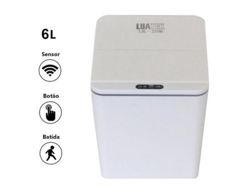 Imagem de Lixeira Com Sensor Automático 6 Litros Quadrado Para Banheiro Cozinha