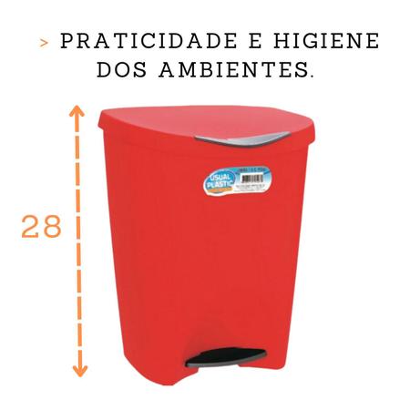 Imagem de Lixeira Cozinha Escritório Banheiro Resistente C/ Pedal 7,5L