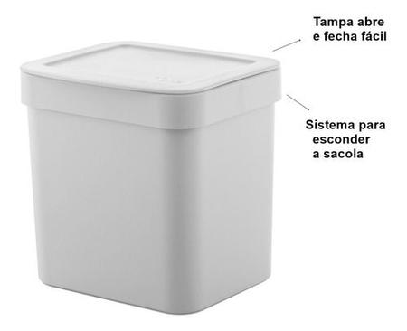 Imagem de Lixeira De Cozinha 2,5L Lixeira De Pia Cesto De Lixo Trium Ou LX500