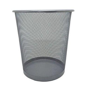 Imagem de Lixeira de Metal Cesto de Lixo Tela Altura 26cm / Fundo 19cm de diâmetro / Abertura 23,5cm de diâmetro Escritório