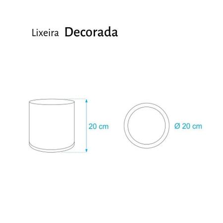 Imagem de Lixeira Decorada Borboleta Cinza Claro Capacidade 6,2 Litros