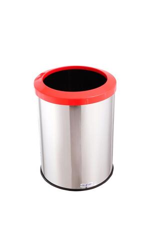 Imagem de Lixeira Inox Com Aro Plástico 30 Litros Lixo Reciclável