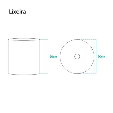 Imagem de Lixeira para Banheiro Bege Claro 20 x 20cm - 6,2l