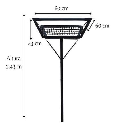 Lixeira Para Calcada De Rua Externa Preta