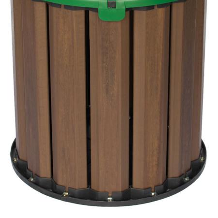 Imagem de Lixeira para coleta seletiva em madeira plástica 67L tampa verde - In Brasil