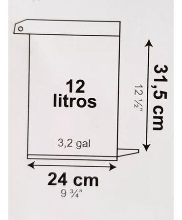 Imagem de Lixeira Pedal Cesto Cozinha Banheiro 12 Litros De Plástico Branco