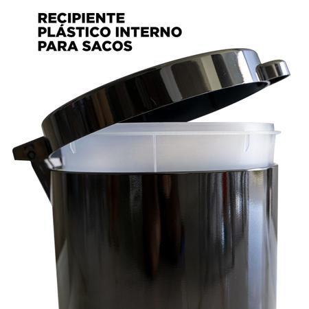 Imagem de Lixeira Pedal Cesto Lixo Banheiro Cozinha Recipiente Plastico Preta 4,5L-3516
