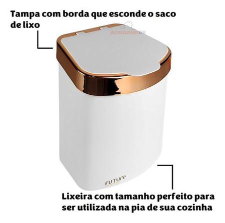 Imagem de Lixeira Pia Rose Gold Future 521BCR