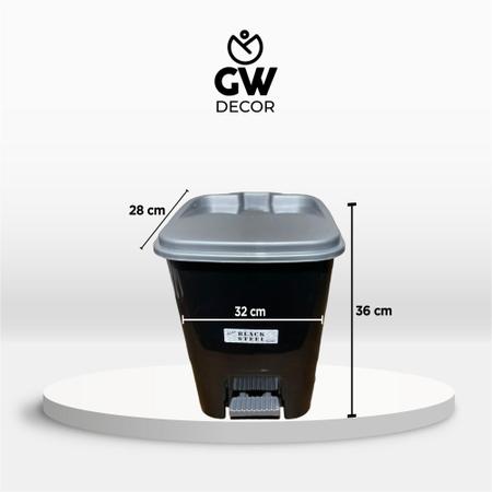 Imagem de Lixeira Plástica Com Pedal Cesto De Lixo Para Banheiro Cozinha 15 Litros Reforçada