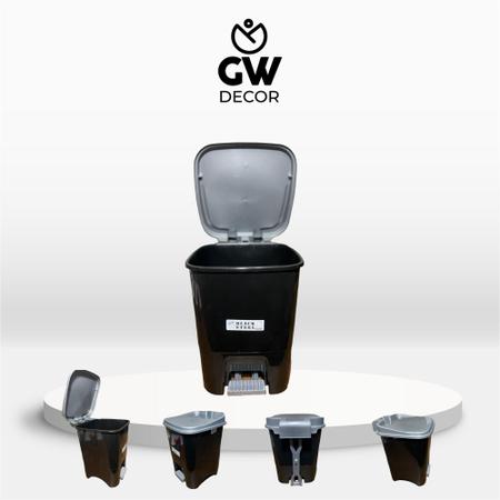 Imagem de Lixeira Plástica Com Pedal Cesto De Lixo Para Banheiro Cozinha 15 Litros Reforçada