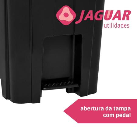 Imagem de Lixeira Preta com Pedal 15 Litros Jaguar Utilidades