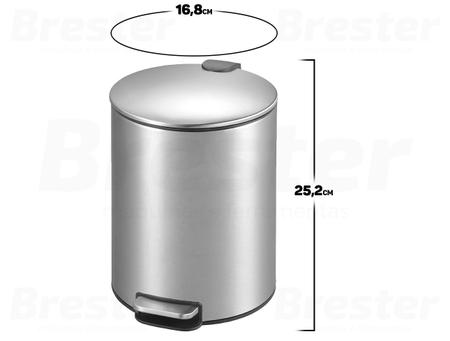 Imagem de Lixeira Slim Aço Inox 3 Litros Com Alça Para Cozinha Lavabo Pia Escritório Powermaid