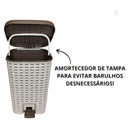 Imagem de Lixeira Smart Grande Pedal Amortecedor 15 L Tendencia Monte Libano