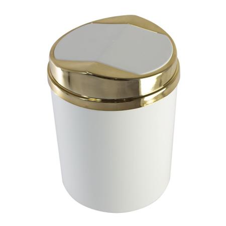 Imagem de Lixeira Tampa Basculante Dourada 5 litros Cozinha Banheiro