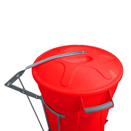 Imagem de Lixeira Vermelha com Pedal de Aço 60 L + Saco de Lixo 100 U