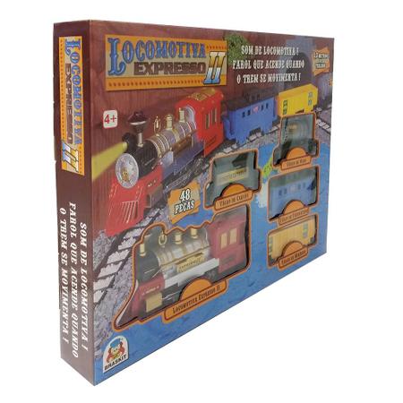 REVIEW de brinquedos - Locomotiva expresso ii braskit com tuneo - Trem de  brinquedo a pilha 