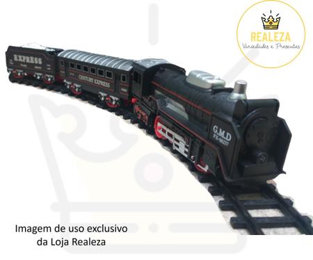 Trem Locomotiva Com Túnel Luz E Som 49 Peças 5,3m De Trilhos 8001 - Braskit  em Promoção na Americanas