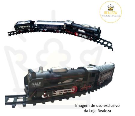 Trem Locomotiva Com Túnel Luz E Som 49 Peças 5,3m De Trilhos 8001 - Braskit  em Promoção na Americanas