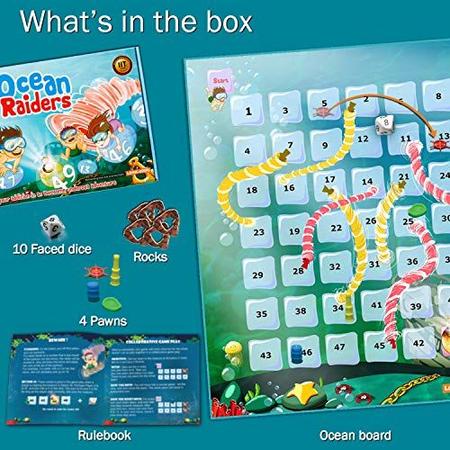 Imagem de Logic Roots Ocean Raiders Number Sequencing & Addition Game - Jogo de tabuleiro de matemática divertido e brinquedo STEM para crianças de 5 a 7 anos, presente educacional perfeito para crianças (meninos e meninas), homeschoolers, jardim de infância e 