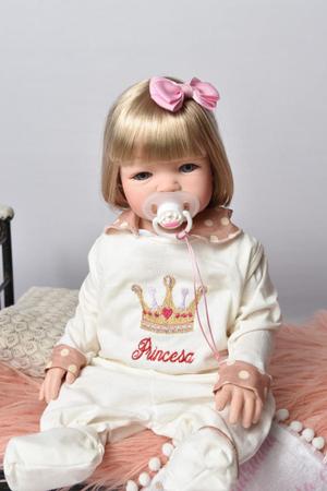 Bebe reborn menina silicone promocao princesa boneca bk loira