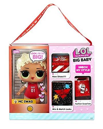 LOL Surpresa Big Baby MC Swag - 11 Big Baby Doll com Surpresas Coloridas,  Mix & Match Acessórios de Moda, Brincos de Desgaste e Compartilhamento,  Presente Colecionável para Crianças, Brinquedo para Meninas