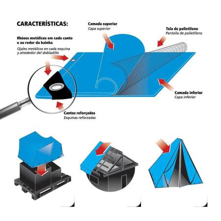 Imagem de Lona de Polietileno Ajax 150 micras 6x4m Azul