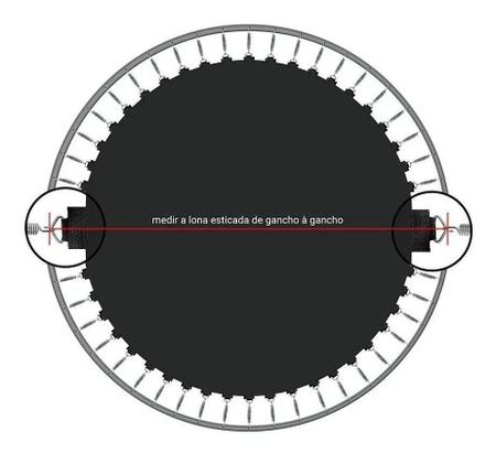 Imagem de Lona De Salto Para Cama Elástica 2,44M 48 Molas Pula Pula